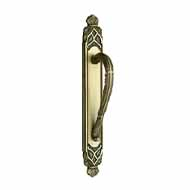 Door pull handle on plate - Satined old